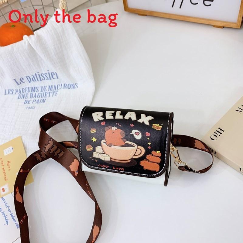 Capybara Cartoon Pu Coin Wallet Crossbody Bag With Cute Design For Kids School And Travel Use
