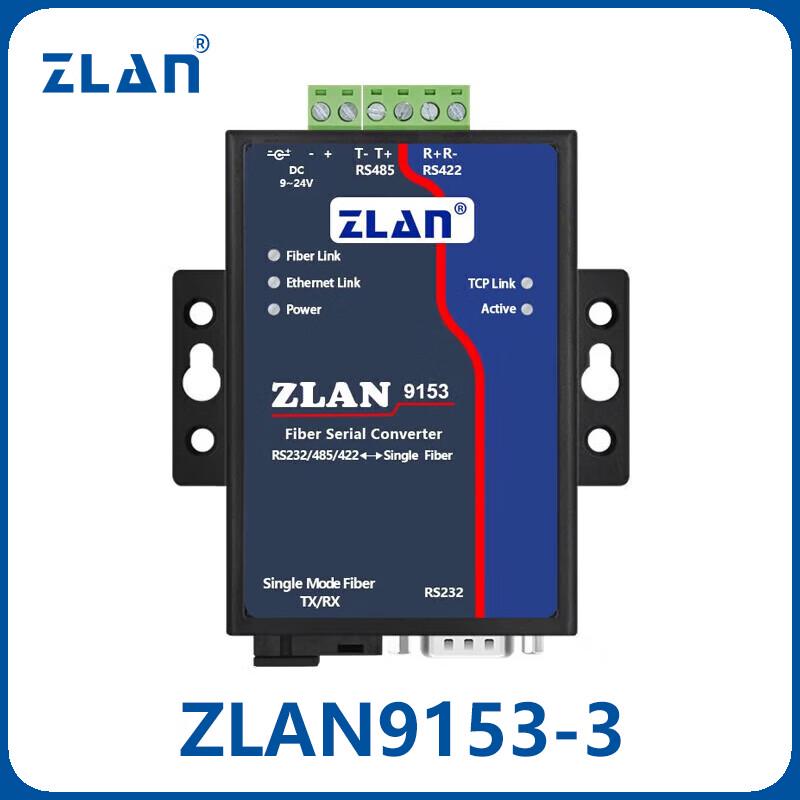ZLAN Industrial RS485/232/422 Serial to Fiber Optic Converter