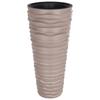 Pot with Inner Container, Mocha, 18/45 L, Pp, Stripes