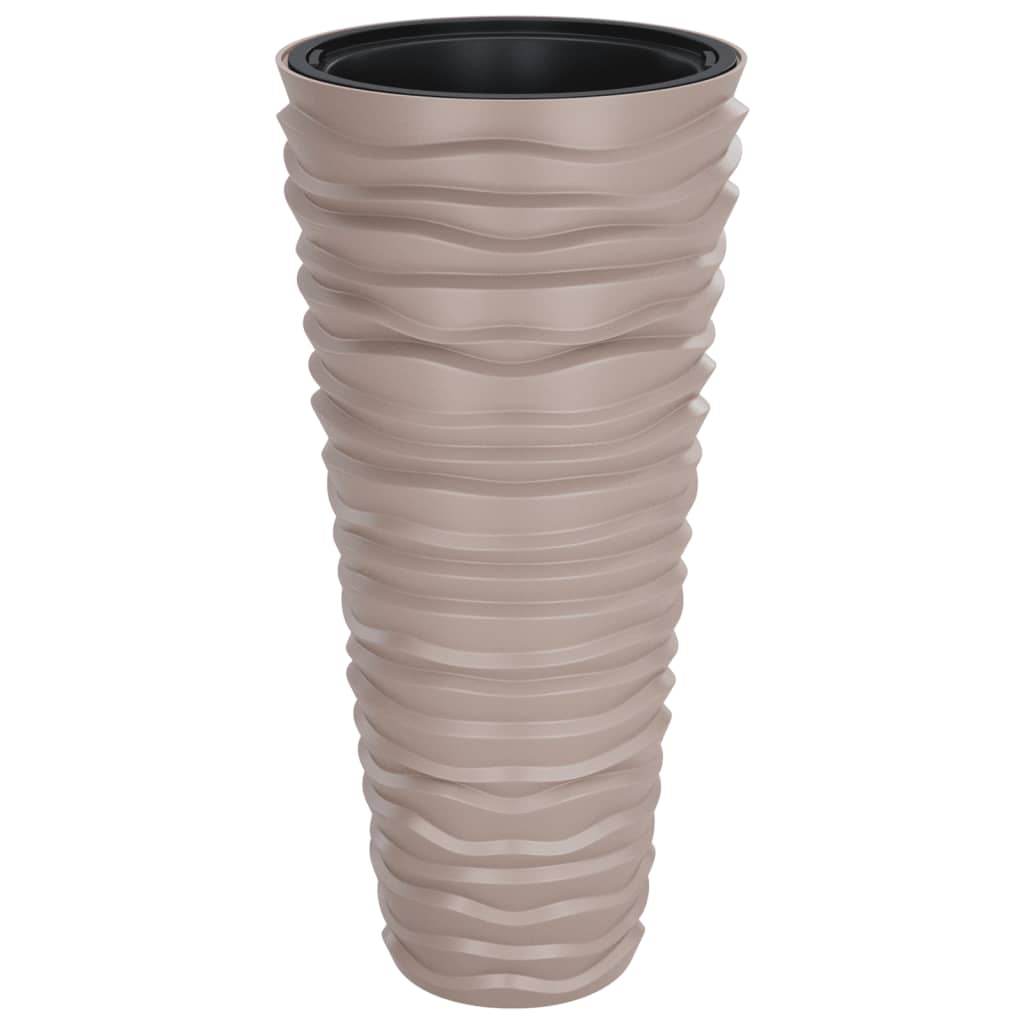 Pot with Inner Container, Mocha, 18/45 L, Pp, Stripes