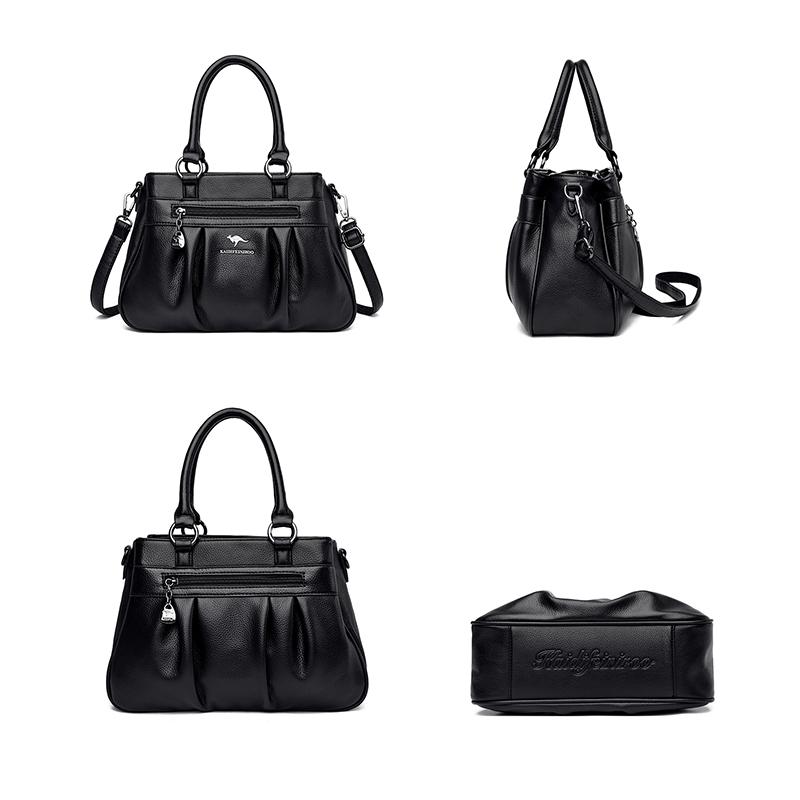 Vintage Casual Womens Shoulder Bags High Quality Leather 3 Layer Large Capacity Tote Bag 2022 Ladies Designer Messenger Bags
