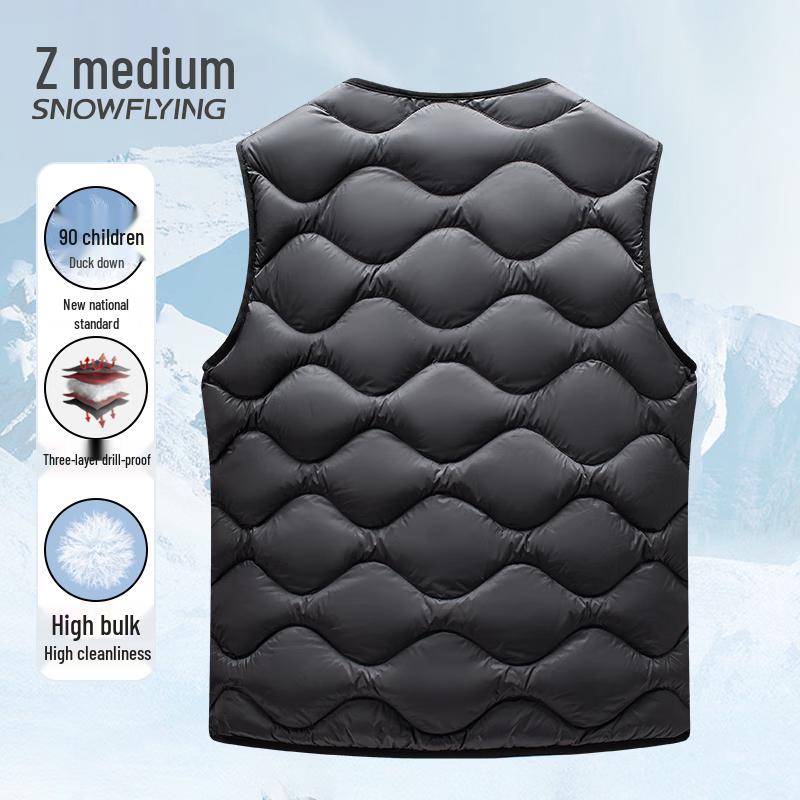 SNOWFLYING Men's 90% Down Sleeveless Vest