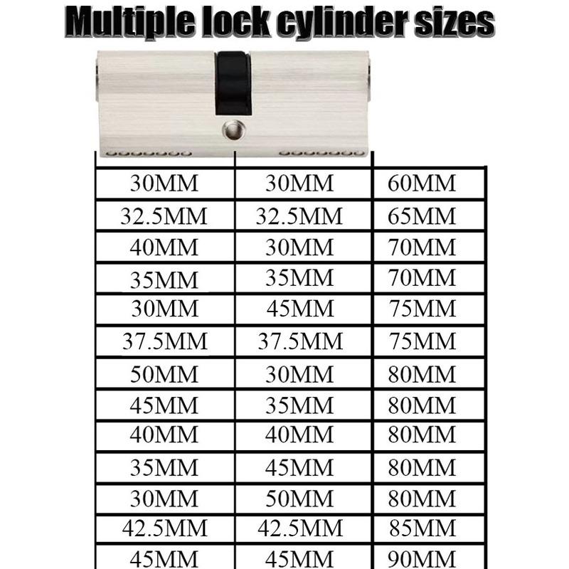 Yderdør 60 70 80 90 mm låsecylinder 5 nøgler 6 nøgler tyverisikret indgang zinklegering aluminiumslegering messing dørlås