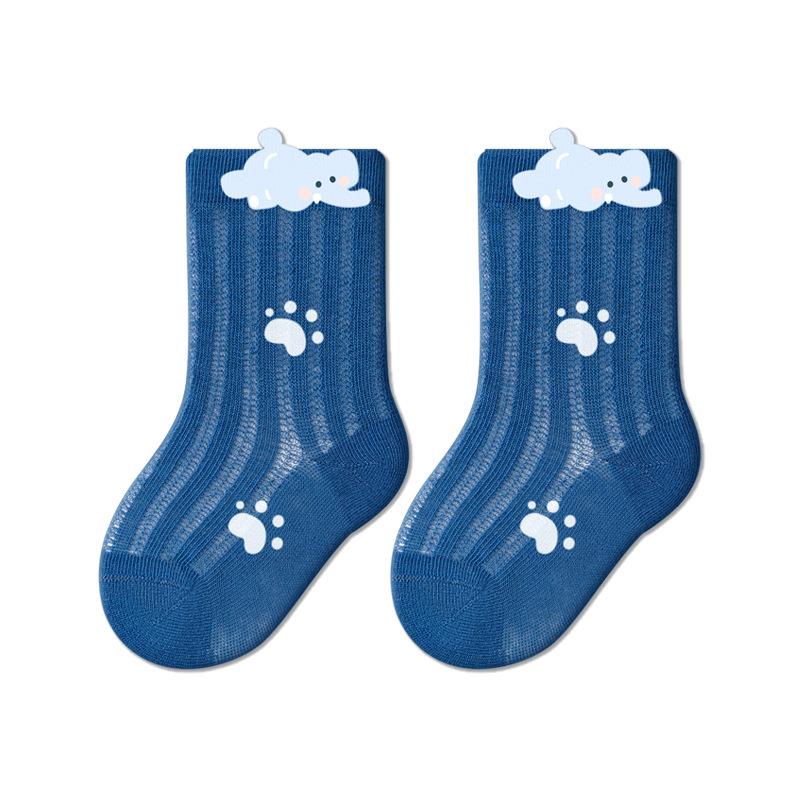 Baby Socks Summer Thin Mesh Breathable Cartoon Cute Dog printing Soft Knit Mid Tube Socks Boy Girl Infant Kids Casual Socks