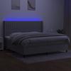 VidaXL Sommier à Lattes de Lit avec Matelas et LED, Lit Rembourré avec Tête de Lit, Lit Double, Lit Adulte de Chambre, 3138501