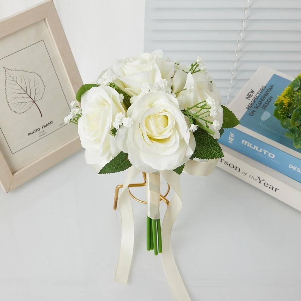 Silk Flowers Wedding Bridesmaid Bouquet Artificial Silk Flower Bouquets Bridal Wedding Accessories