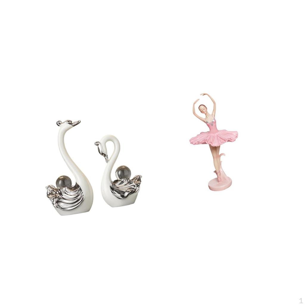 Elegant Swan Ballerina Porcelain Resin Figurine Collection Graceful Sculpture Birthday Gift Ornament