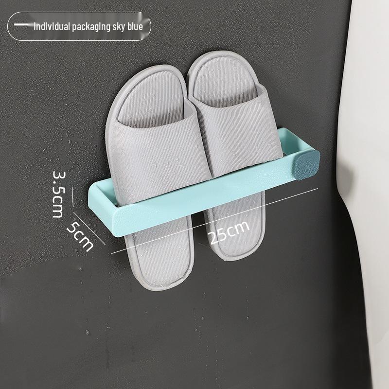Wall-Mounted No-Drill Bathroom Slipper, Towel, and Shoe Rack