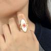 Stainless Steel Eternal Flower Ring Korean Style Open Ring Creative Summer Transparent Ring  Men
