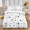 3pcs Cartoon Dog Print Soft Coreless Duvet Cover Set, Multi Size Bedroom Bedding Decoration, Machine Washable