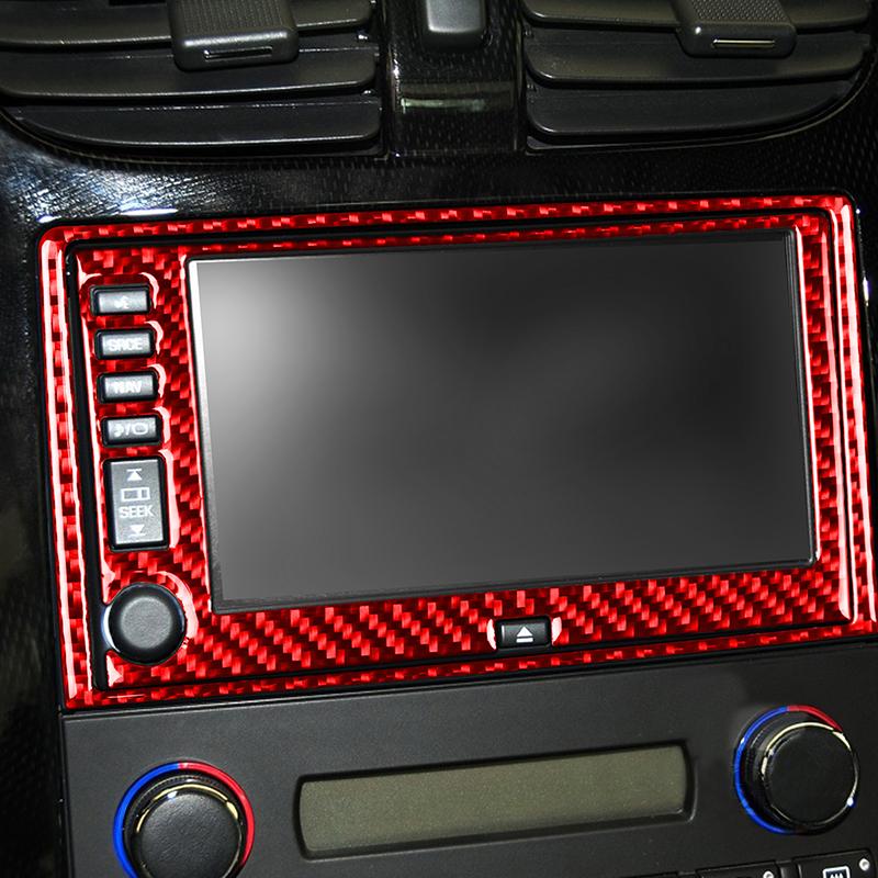Dla Chevrolet Corvette C6 2005-2007 1 szt. Konsola nawigacji GPS z prawdziwego włókna węglowego Wykończenie wnętrza wnętrza samochodu