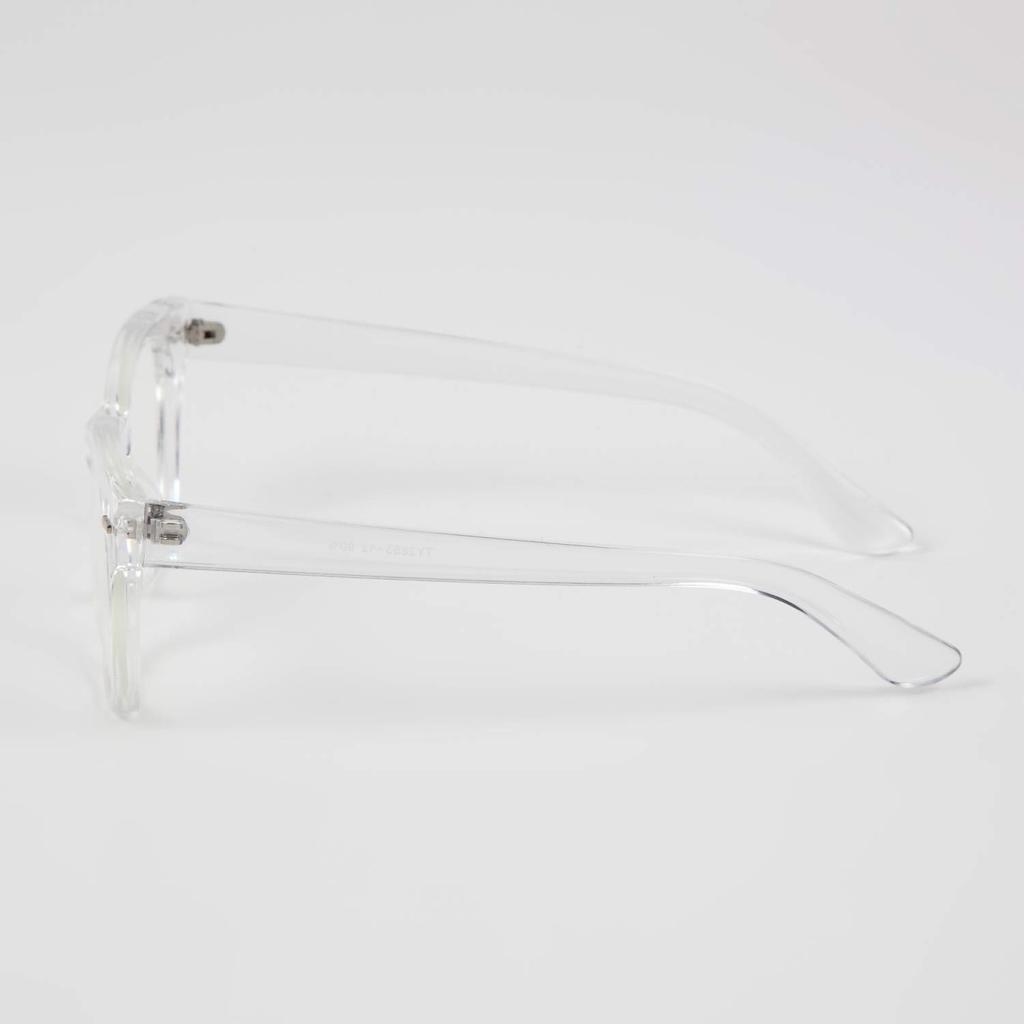 FASHION OUTDOOR Boston Frame Sunglasses with Colored Clear UV400 for Men and Women [What Say] Lenses, Lenses, Protection, (Clear/Clear)