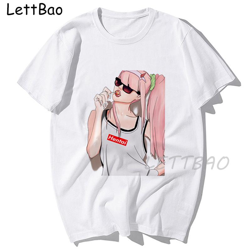 Darling In The Franxx Anime Vintage Tees Funny T Shirt Zero Two Hentai O Neck
