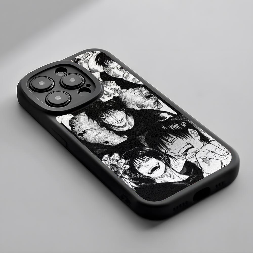 

Супер крутой чехол для телефона с Тодзи Фусигуро из аниме для iPhone 16 15 14 13 12 11 Plus Pro Max Роскошный силиконовый чехол из натуральной кожи черный iPhone 15 Pro
