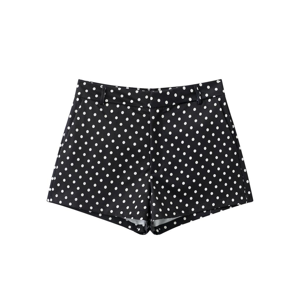 2025 Autumn Women's Polka Dot Puff Sleeve Jacket and Casual Pants Set