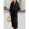 New Solid-color Set of Loose-fitting Long-sleeved Tops for Women