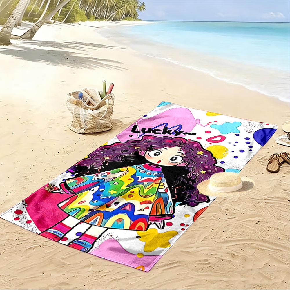 Colorful Cartoon Character Towel A must-have beach towel for beach travel