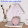 Vintage Pleated Table Lamp with LED E27 Tricolored Bulb Ceramic Base  AU US EU UK Plug Cute Decorative Night Light for Bedroom