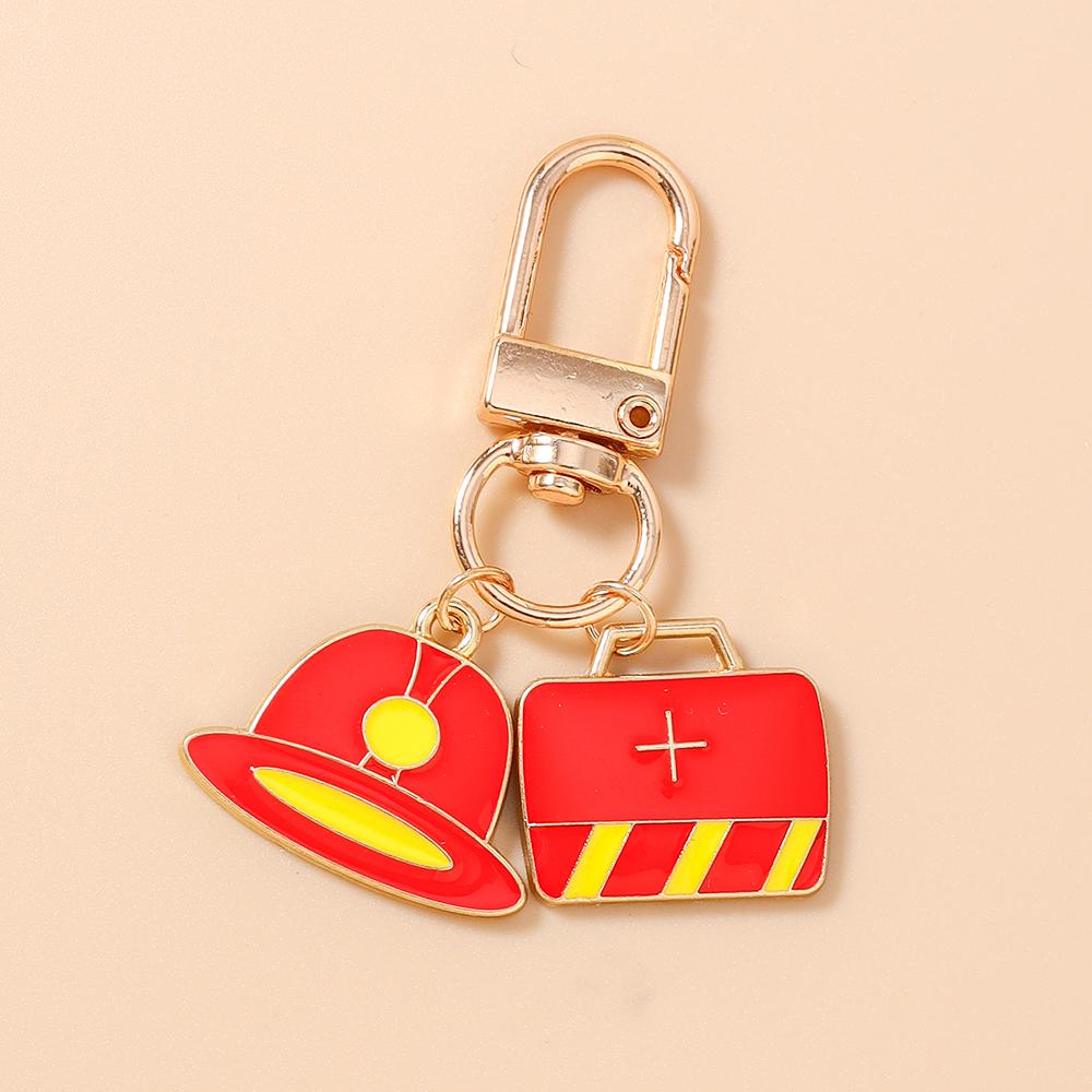 New Fire Gloves  Firefighting Shoes Keychain Fire Equipment Key Ring Pendants for Women Girls Handbag Decor DIY Jewelry Gift