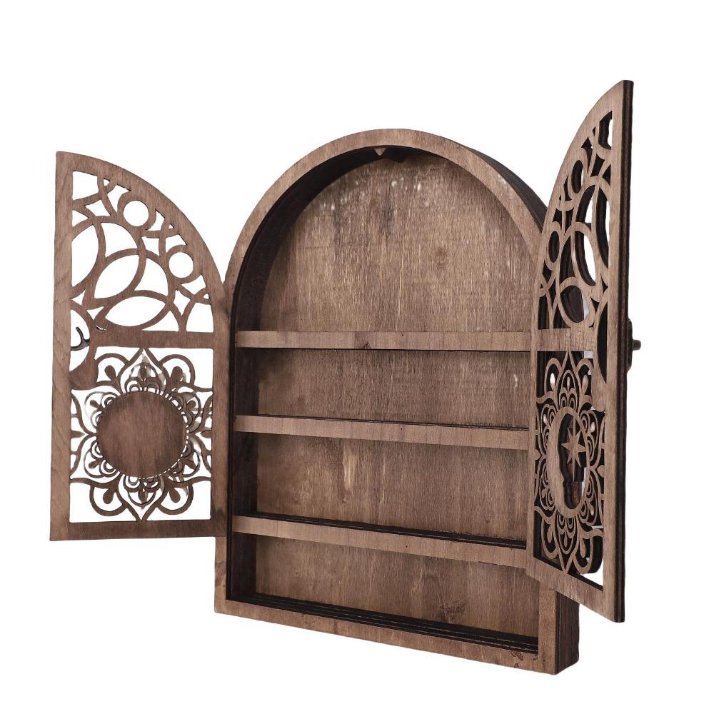 Wall Hanging Wall Crystal Display Shelf Small Wooden Wall Shelf Crystal Display Cabinet