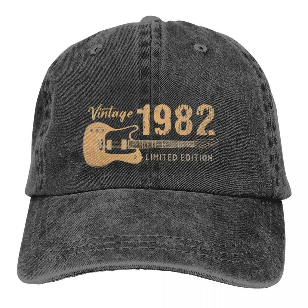 Summer Cap Sun Visor Guitar Hip Hop Caps Vintage 1982 A Special Year Cowboy Hat Peaked Hats