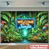 2D Green Jungle Toucan Background Cloth Neon Sign Photo Booth Prop