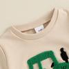 Tenues d'été pour garçons T-shirts à col rond et manches courtes brodés de camions Short à taille élastique Ensemble de 2 pièces