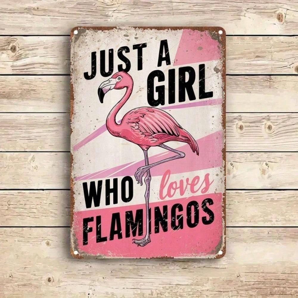 Vintage Flamingo Metall Wandkunst Retro Vogel Schild Heimdekoration