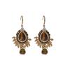 "Maillard Tiger Eye Stone Tassel Earrings: Retro French Palace Style for Women"