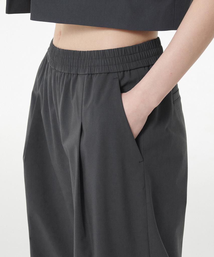 MUSINSA STANDARD WOMAN [Cooltandard] Women'S One-Tuck Wide Banding Slacks [Gray]