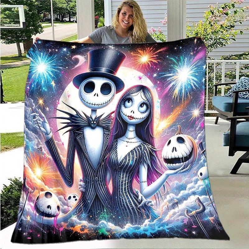 1pc The Nightmare Before Christmas Printing Blanket - Soft, All-Season Throw for Living Room, Bedroom,Personalized Gift with Adorable Cartoon Design