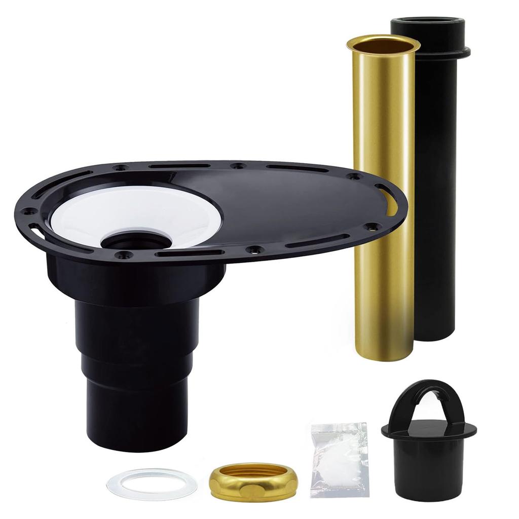 Tub Drain Rough in Kit with Brass and ABS Pipes Drainage Bottom Plate and Adapter Set for