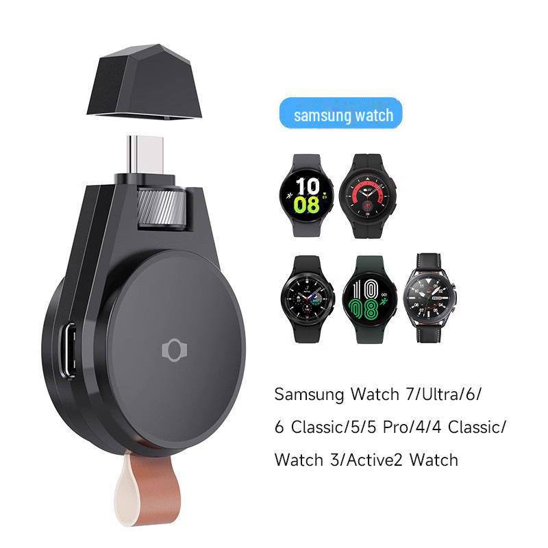 

Портативная USB-подставка для зарядки Samsung Galaxy Watch 7/6/5/4/Active2 New Upgraded Aluminum Alloy Knob чёрный