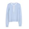 S Family French Chic Long Sleeve Knit Top: Minimalist Spring/Autumn Round Neck Shirt