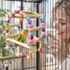 Wood Parrot Swing Toys Non-slip Parrot Climbing Toy Training Stand Pet Chewing Toy  Cockatiel