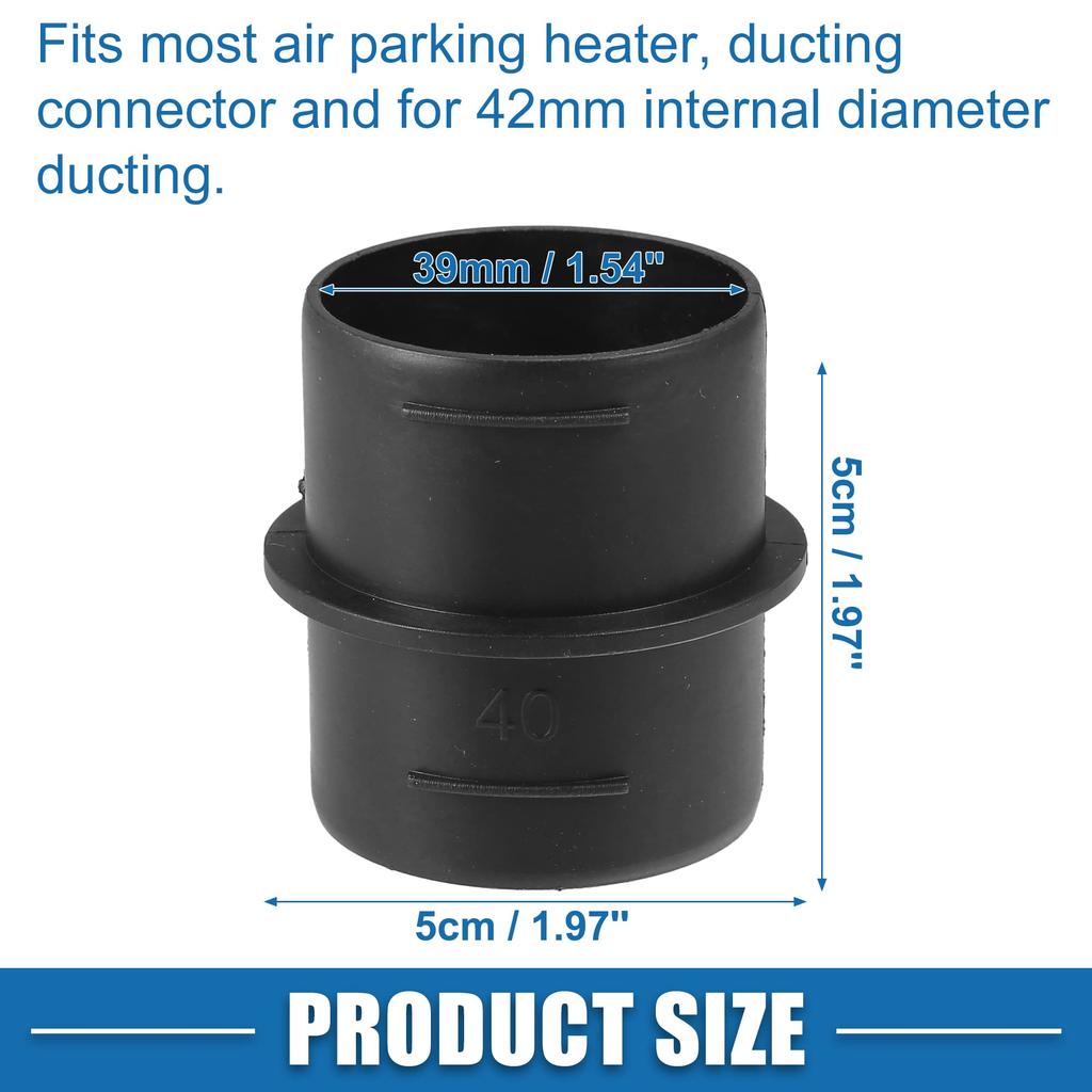 A ABSOPRO Car Air Duct Connector Straight Air Heater Duct Joiner Connector Pipe 42mm Outer Diameter Plastic Black