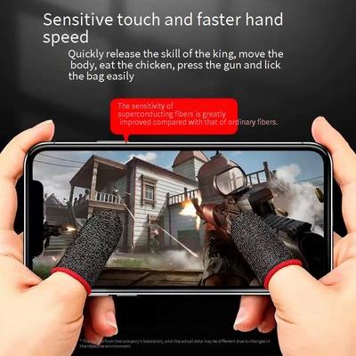 Ένα ζευγάρι για το PUBG Gaming Finger Sleeve Αναπνεύσιμα δάχτυλα Αντιολισθητικό κάλυμμα στα δάχτυλα Αντίχειρα γάντια για κινητό παιχνίδι