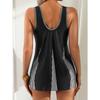 European and American Boxers Conservative Hot Spring Swimsuit Printed Beach Resort Tankini Swimsuit