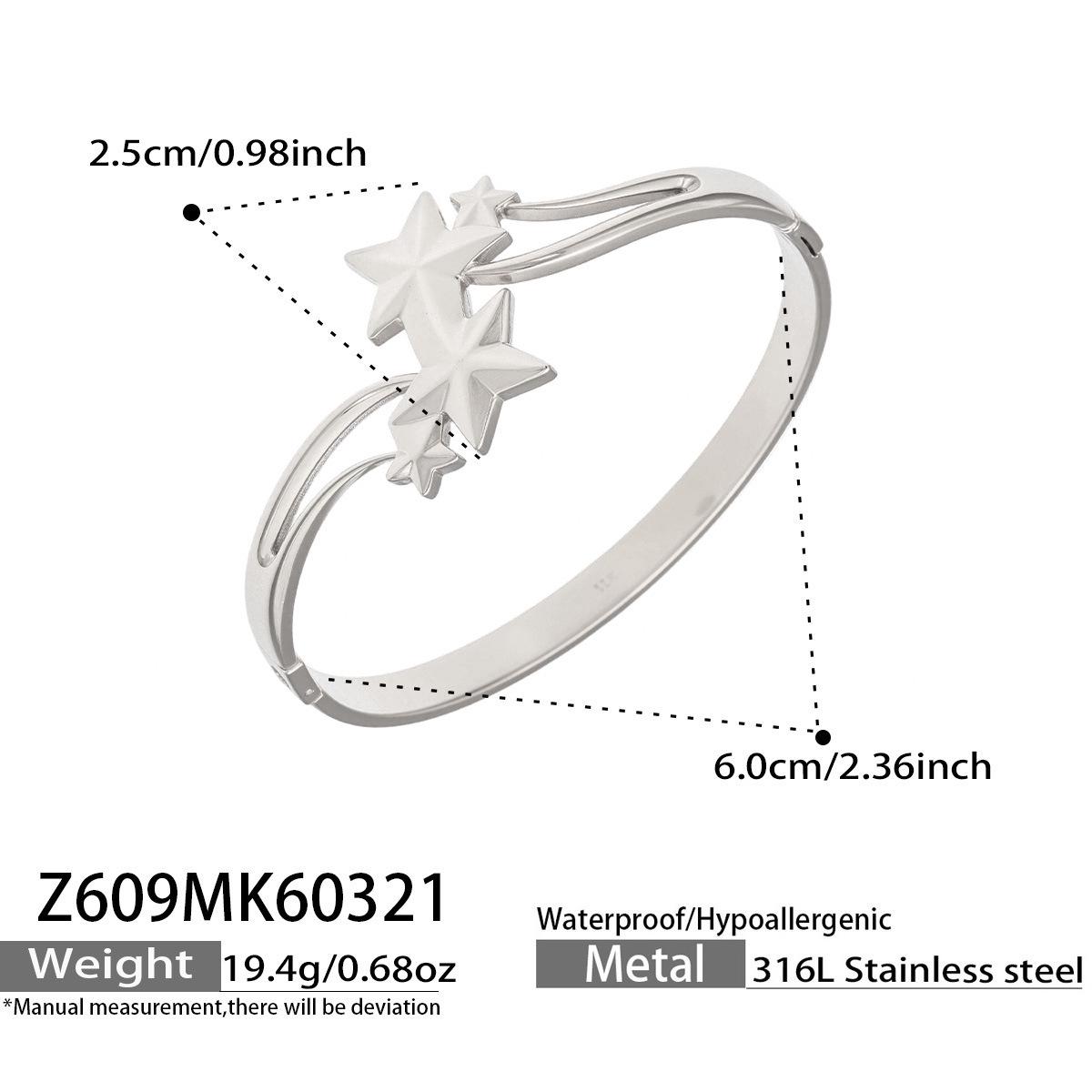 High-End Stainless Steel Star Clasp Bracelet - Trending Internet Celebrity Style
