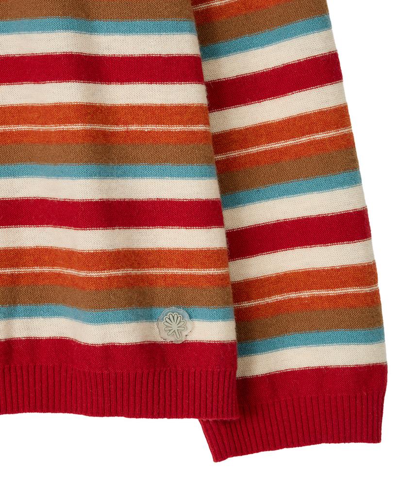 Dandel Dd Mori Stripe Damaged Knit (Red)