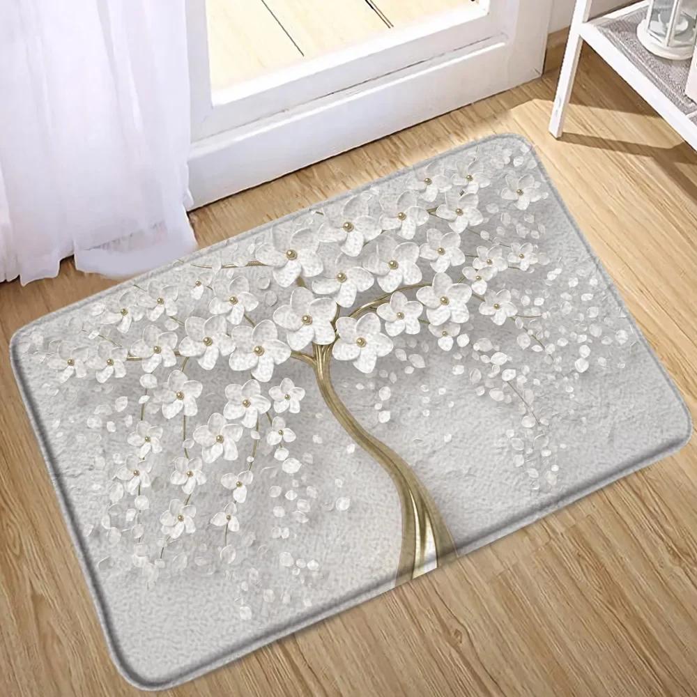 

Элегантный букет фантастических белых цветов 3D стиль шторка для душа занавеска для ванной комнаты с ковриком для ванной ковром набором цветочный домашний декор