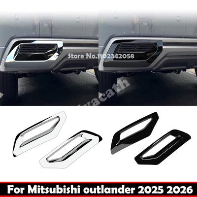 Para Mitsubishi Outlander 2025 2026 ABS cromo negro Parachoques trasero luz antiniebla trasera marco decorativo salida de aire escape moldura