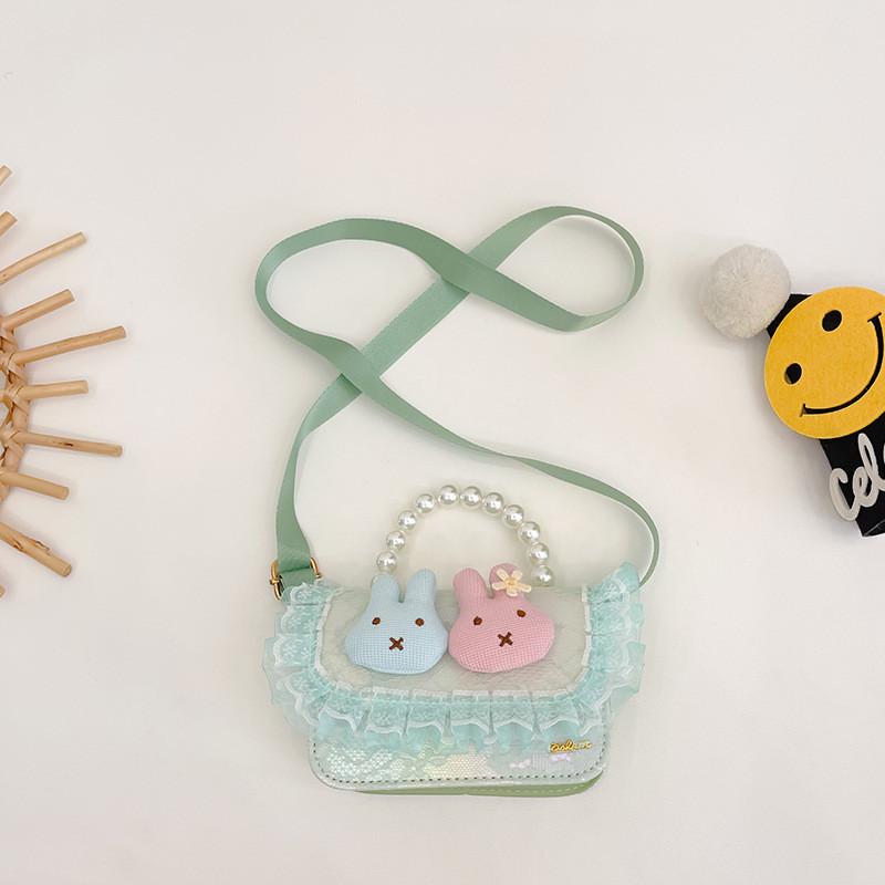 Charming Children s Floral Crossbody Bag In Trendy Korean Style For Everyday Use Green