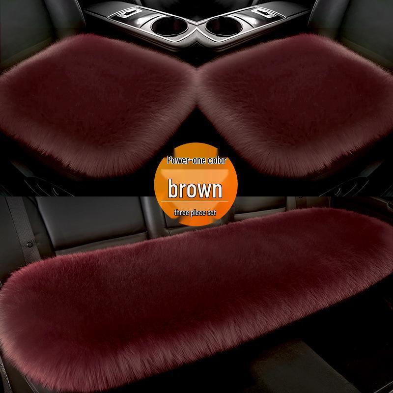 Plush Winter Car Seat Cushion - Furry Single Piece for Rear Seat Comfort