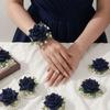 6PCS/SET Artificial Rose Flower Wrist Flower Silk Flower Beautiful Bridesmaid Corsage Exquisite Wedding Wrist Corsage