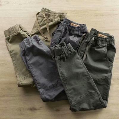 Salopette tendance coréenne pour homme, couleur unie, à revers - Pantalon de travail décontracté ample printemps/automne