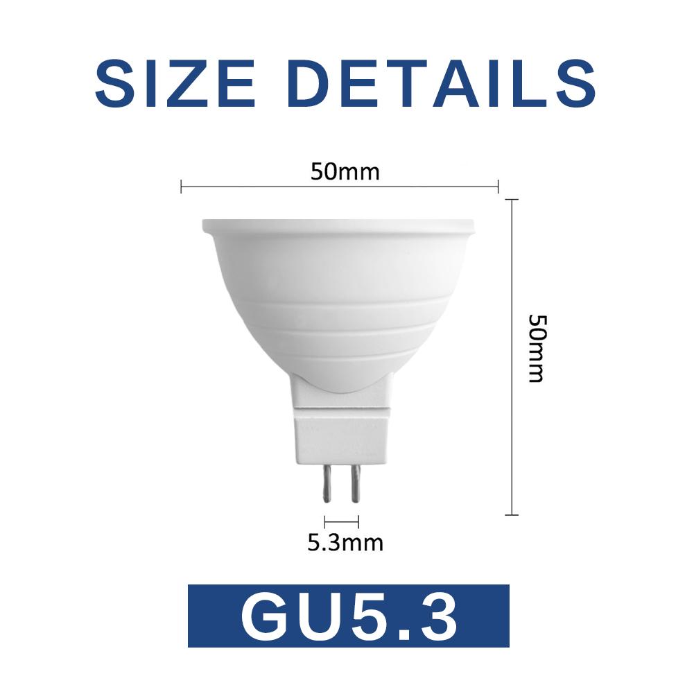 4pcs MR16 LED Spotlight GU5.3 Bulbs 5W AC 85–265V No Flicker Aluminum PC Downlight for Indoor Home Decoration