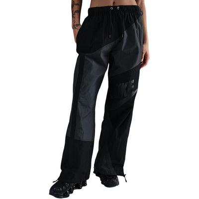 Woven Comfortable Versatile Spliced Retro Sports Casual Pants Women Pants Black HJ4179-060