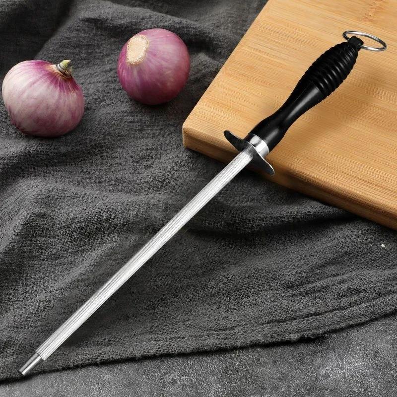 Sharpener Rod Professional Carbon Steel Knife Durable Knife Grinder with ABS Handle Sharpening Blade Rod Knife Kitchen Tool