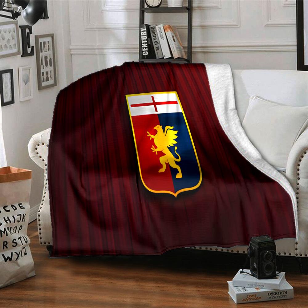 Lion Shield Genoa Flannel Blanket, Soft Polyester, Modern Design, All-Season for Camping, Travel, Gifts for holidays or birthdays